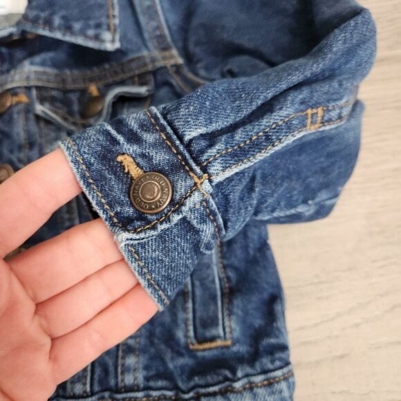 Old Navy Dark Blue Denim Snap Button Jean Jacket Size 3T Unisex - Picture 5 of 9